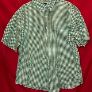 Ralph Lauren Classic Fit Green Plaid Checkers Men’s XL Pink Pony Logo Polo